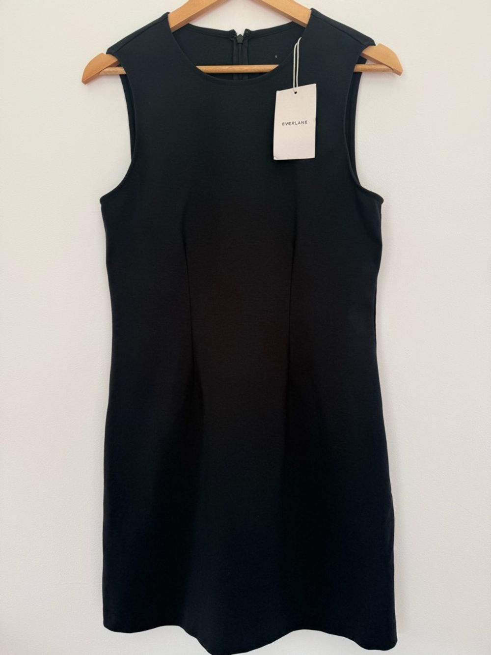 NWT Everlane The Dream ‘90s Shift Dress LBD Mini Sleeveless Stretchy Size L - Picture 11 of 13